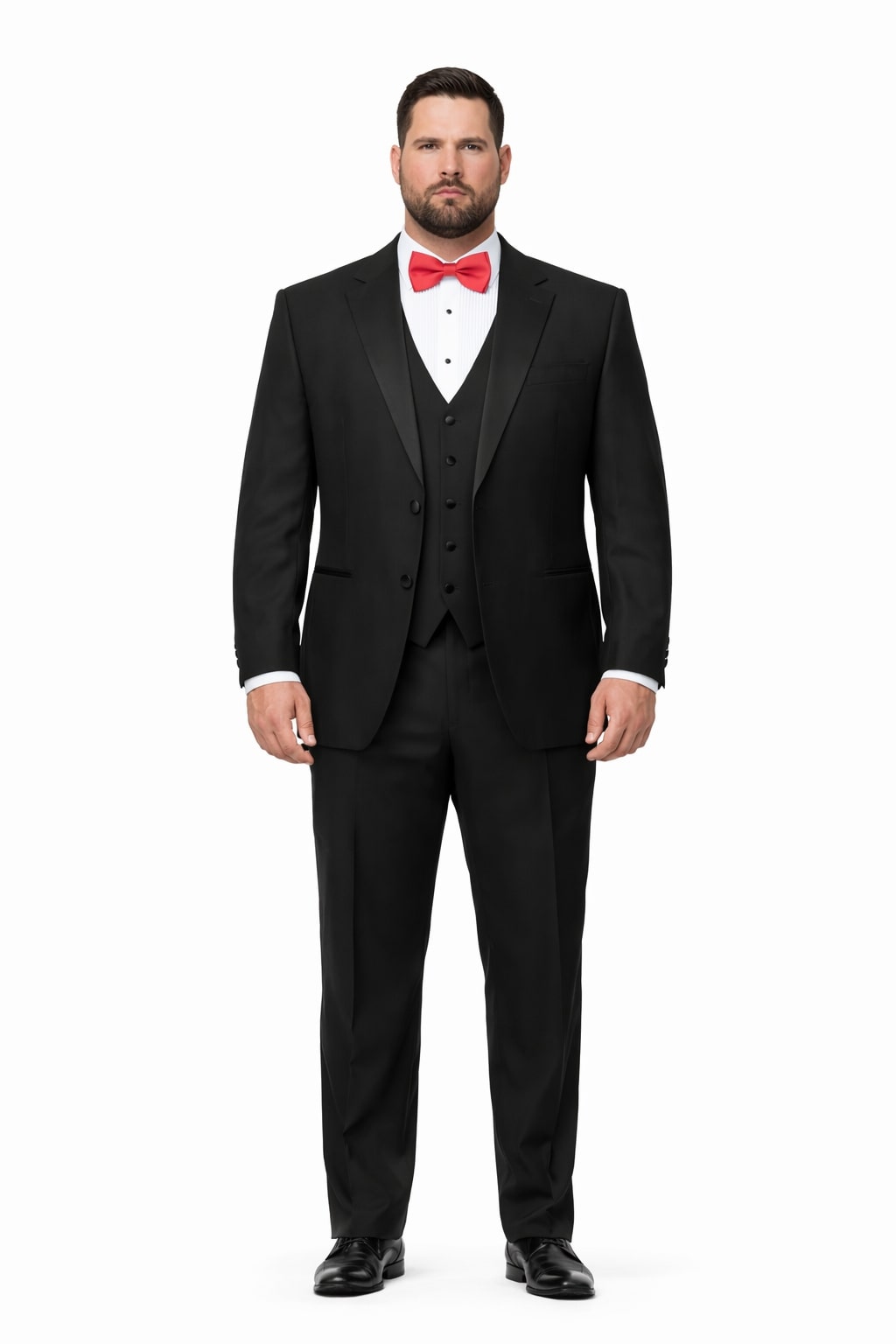 Two Button Three Piece Flat Front Tuxedo