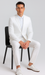 Mens Vested Summer Seersucker Suit in White Pinstripe