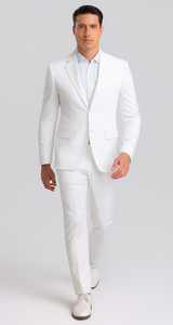Mens Vested Summer Seersucker Suit in White Pinstripe