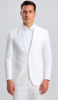 Mens Vested Summer Seersucker Suit in White Pinstripe