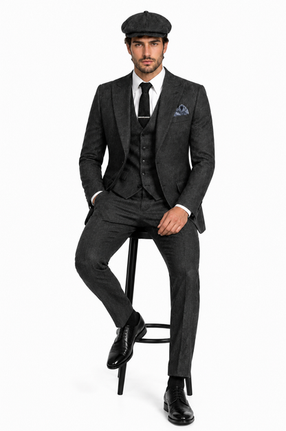Mens Great Gatsby Outfit - 1920s Gangster Outfit Look in Charcoal