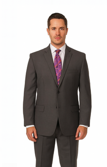 Men's Vitali  Authentic 2 Button Charcoal Slim Fit Suit - Color: Dark Grey Suit