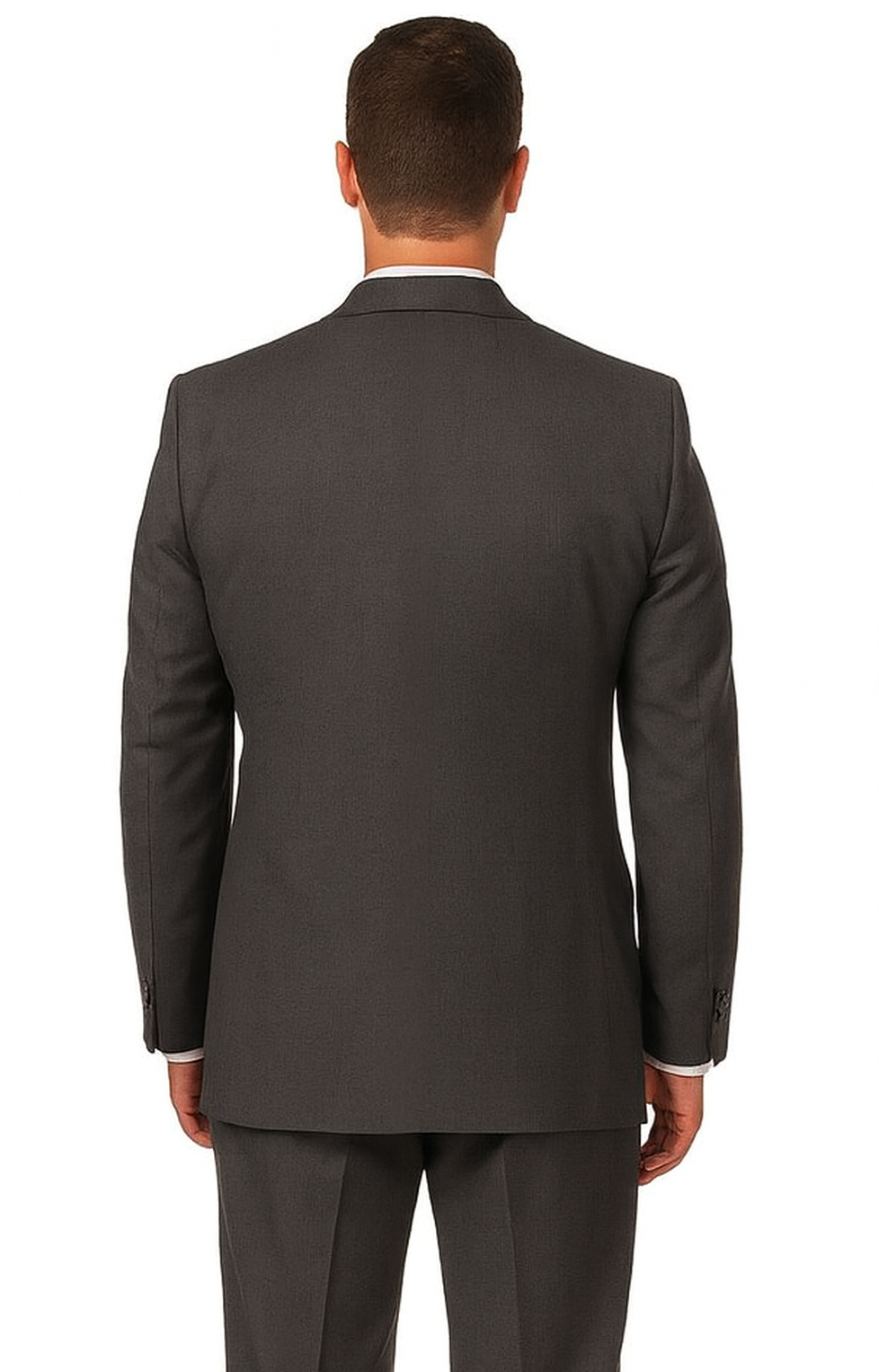 Men's Vitali  Authentic 2 Button Charcoal Slim Fit Suit - Color: Dark Grey Suit - Image 2
