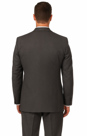 Men's Vitali  Authentic 2 Button Charcoal Slim Fit Suit - Color: Dark Grey Suit - Image 2