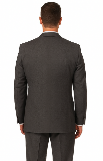 Men's Vitali  Authentic 2 Button Charcoal Slim Fit Suit - Color: Dark Grey Suit - Image 2