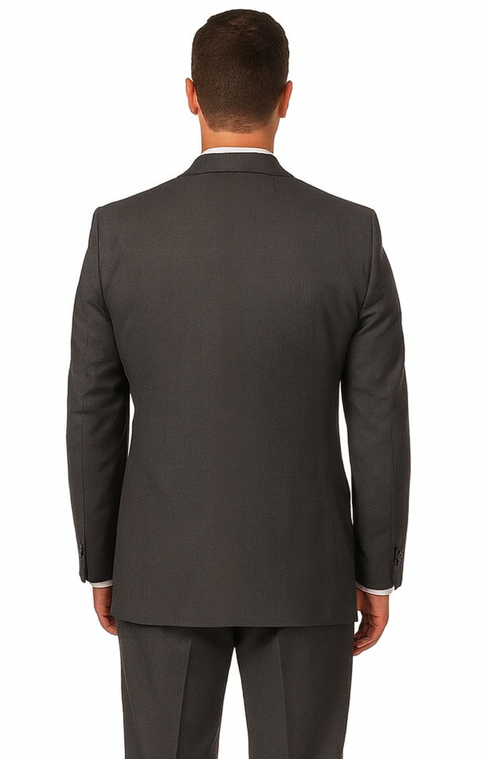 Men's Vitali  Authentic 2 Button Charcoal Slim Fit Suit - Color: Dark Grey Suit - Image 2