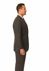 Men's Vitali  Authentic 2 Button Charcoal Slim Fit Suit - Color: Dark Grey Suit