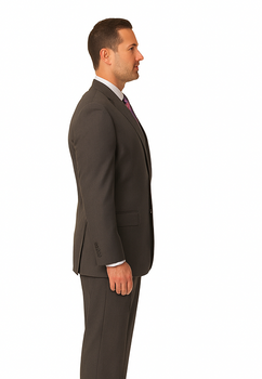 Men's Vitali  Authentic 2 Button Charcoal Slim Fit Suit - Color: Dark Grey Suit - Image 3