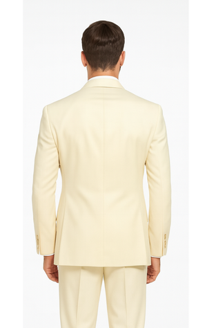 Men's Vitali  Authentic 2 Button Cream Slim Fit Suit - Image 2