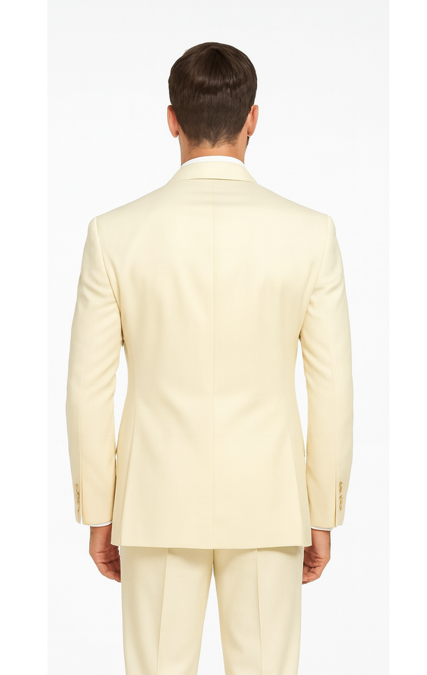 Men's Vitali  Authentic 2 Button Cream Slim Fit Suit - Image 2