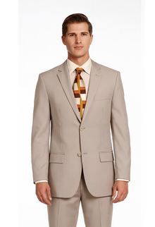 Men's Vitali  Authentic 2 Button Khaki Slim Fit Suit