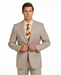 Men's Vitali  Authentic 2 Button Khaki Slim Fit Suit