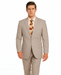 Men's Vitali  Authentic 2 Button Khaki Slim Fit Suit