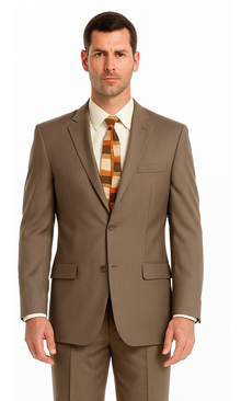 Men's Vitali  Authentic 2 Button Tan Slim Fit Suit