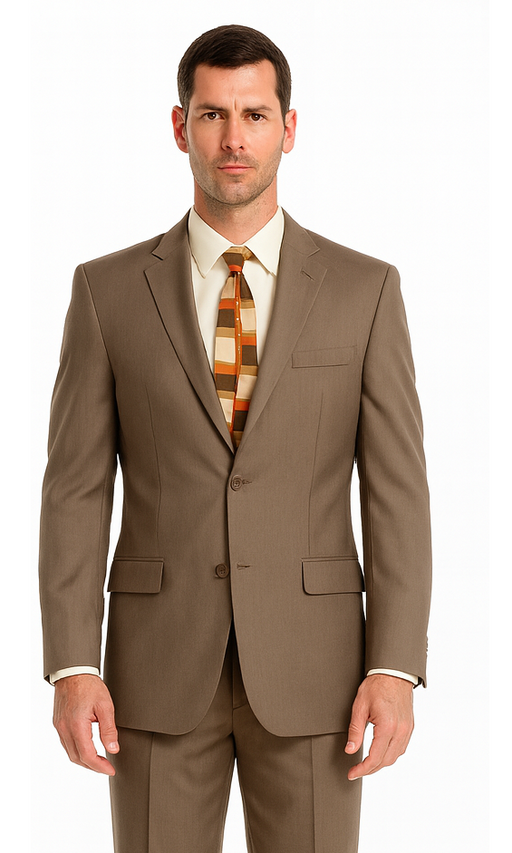 Men's Vitali  Authentic 2 Button Tan Slim Fit Suit