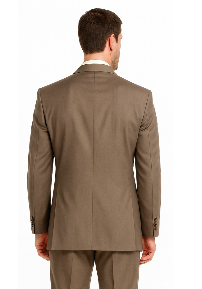 Men's Vitali  Authentic 2 Button Tan Slim Fit Suit - Image 2
