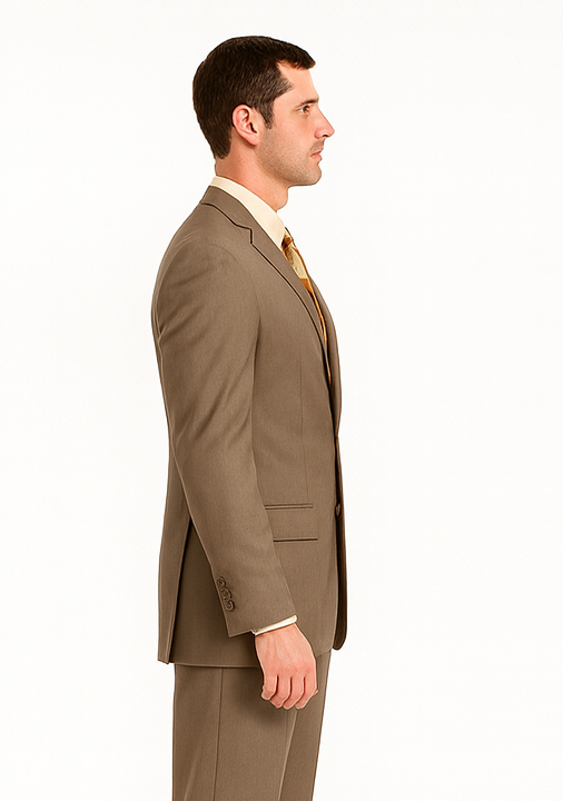Men's Vitali  Authentic 2 Button Tan Slim Fit Suit - Image 3