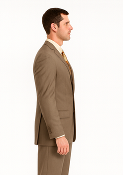 Men's Vitali  Authentic 2 Button Tan Slim Fit Suit - Image 3