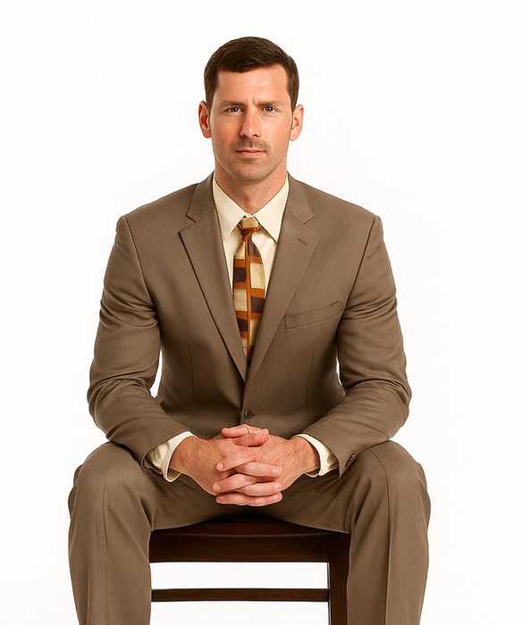 Men's Vitali  Authentic 2 Button Tan Slim Fit Suit