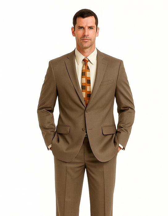 Men's Vitali  Authentic 2 Button Tan Slim Fit Suit
