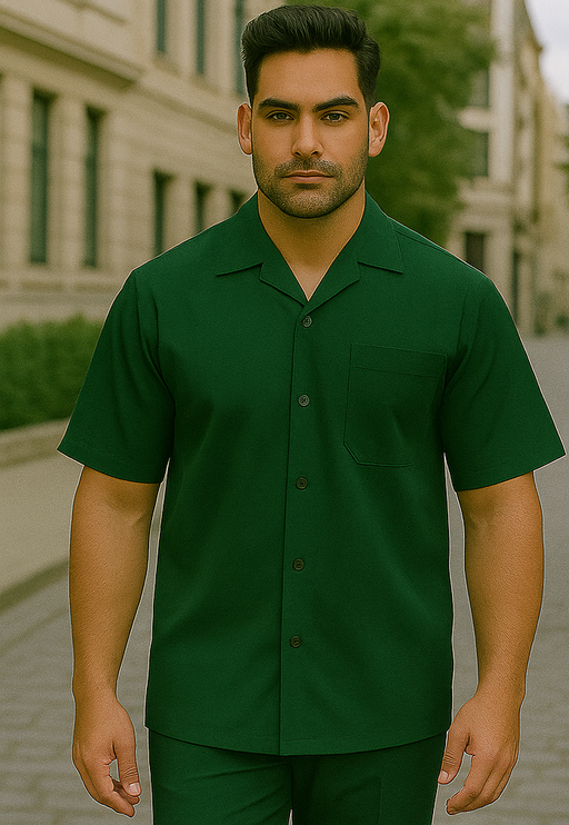 Mens Walking Suit - Big and Tall Casual Suit - Emerald Green Suit Up to 6XL Pants