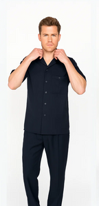 Mens Walking Suit in Color Black leisure suit causal Matching Shirt and Pants $99