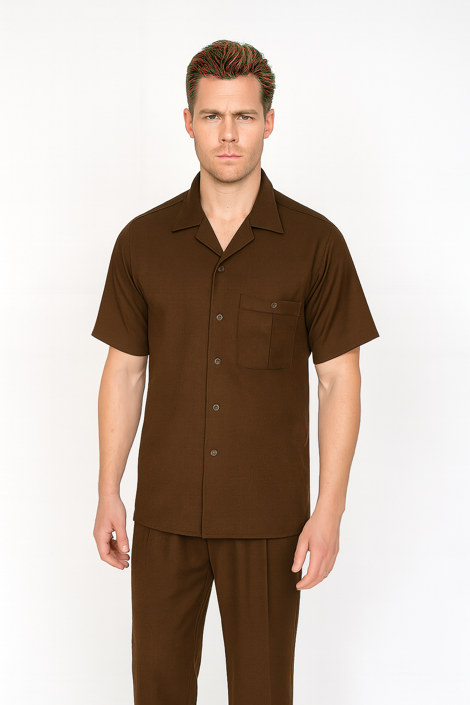Mens Walking Suit in Color powder blue leisure suit causal Matching Shirt and Pants $99