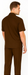 Men's Brown Short Sleeve Button Closure 100% Linen 2 Piece With Pleated Pant Shirt Walking Leisure Suit