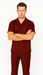 Mens Walking Suit in Color Burgundy leisure suit causal Matching Shirt and Pants $99