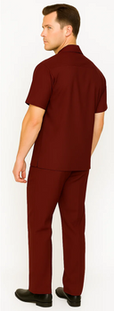 Mens Walking Suit in Color Burgundy leisure suit causal Matching Shirt and Pants $99