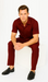 Mens Walking Suit in Color Burgundy leisure suit causal Matching Shirt and Pants $99