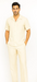 Mens Walking Suit in Color cream leisure suit causal Matching Shirt and Pants $99