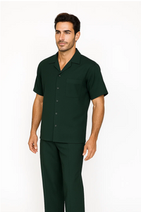 Mens Walking Suit - Big and Tall Casual Suit - Emerald Green Suit Up to 6XL Pants