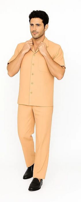 Mens Walking Suit in Color melon leisure suit causal Matching Shirt and Pants $99