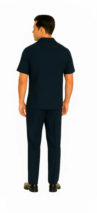Mens Walking Suit in Color navy  leisure suit causal Matching Shirt and Pants $99