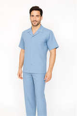 Mens Walking Suit in Color powder blue leisure suit causal Matching Shirt and Pants $99