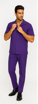 Mens Walking Suit in Color purple leisure suit causal Matching Shirt and Pants $99