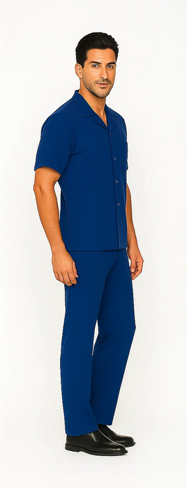 Mens Walking Suit in Color royal blue leisure suit causal Matching Shirt and Pants $99