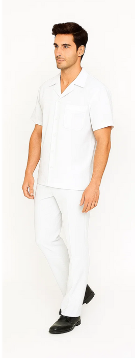 Mens Walking Suit in Color white leisure suit causal Matching Shirt and Pants $99