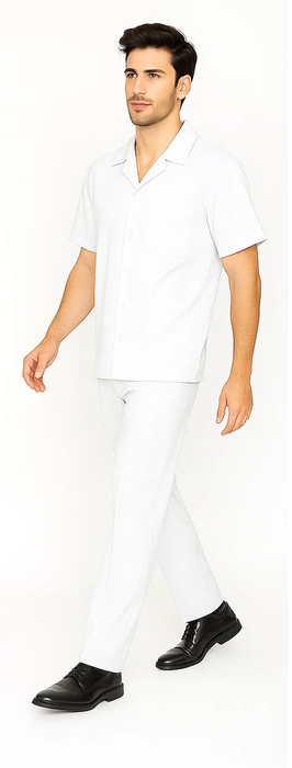 Mens Walking Suit in Color white leisure suit causal Matching Shirt and Pants $99