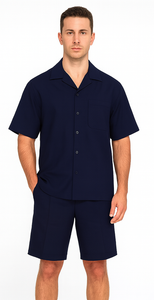 Mens Walking Suits With Shorts + Shorts Navy