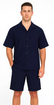 Mens Walking Suits With Shorts + Shorts Navy