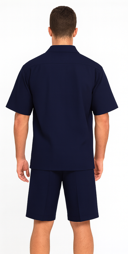 Mens Walking Suits With Shorts + Shorts Navy