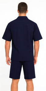 Mens Walking Suits With Shorts + Shorts Navy