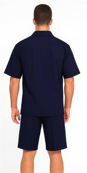 Mens Walking Suits With Shorts + Shorts Navy