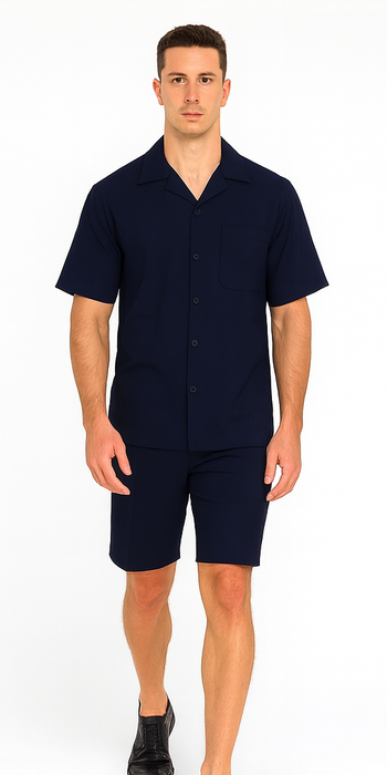 Mens Walking Suits With Shorts + Shorts Navy