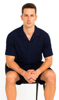 Mens Walking Suits With Shorts + Shorts Navy