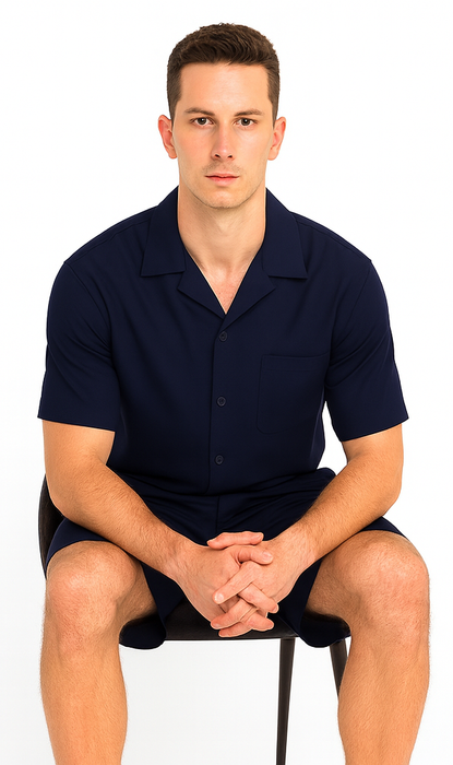 Mens Walking Suits With Shorts + Shorts Navy