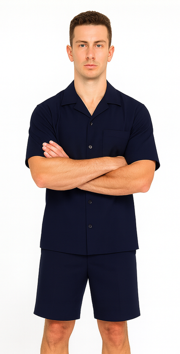 Mens Walking Suits With Shorts + Shorts Navy