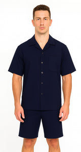 Mens Walking Suits With Shorts + Shorts Navy